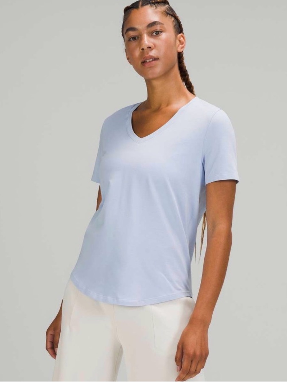 Lululemon Love Tee Short Sleeve V-Neck T-Shirt
Blue Linen